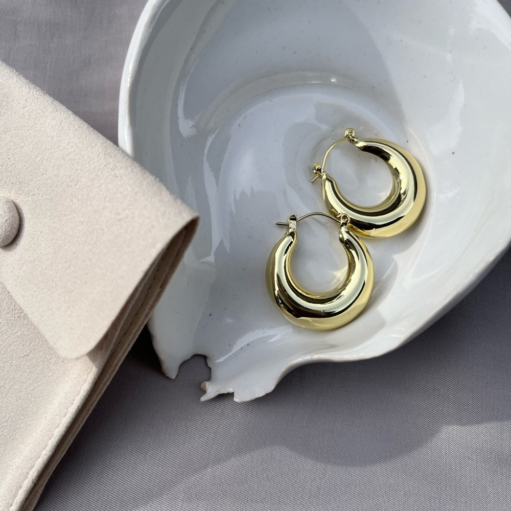 Gold Chunky Hoop Earrings